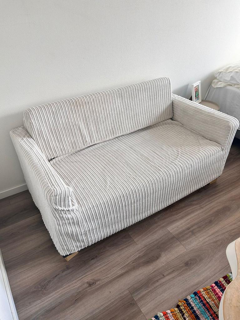 Slaapbank met witte hoes - Gebruikt, Ophalen, Gebruikt, Wit