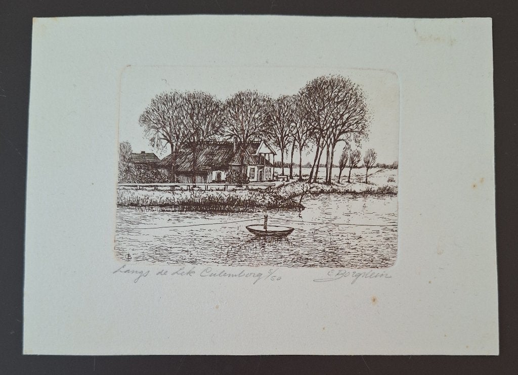 Ets Culemborg Langs de Lek - C. Borgstein, Ophalen of Verzenden, Ets