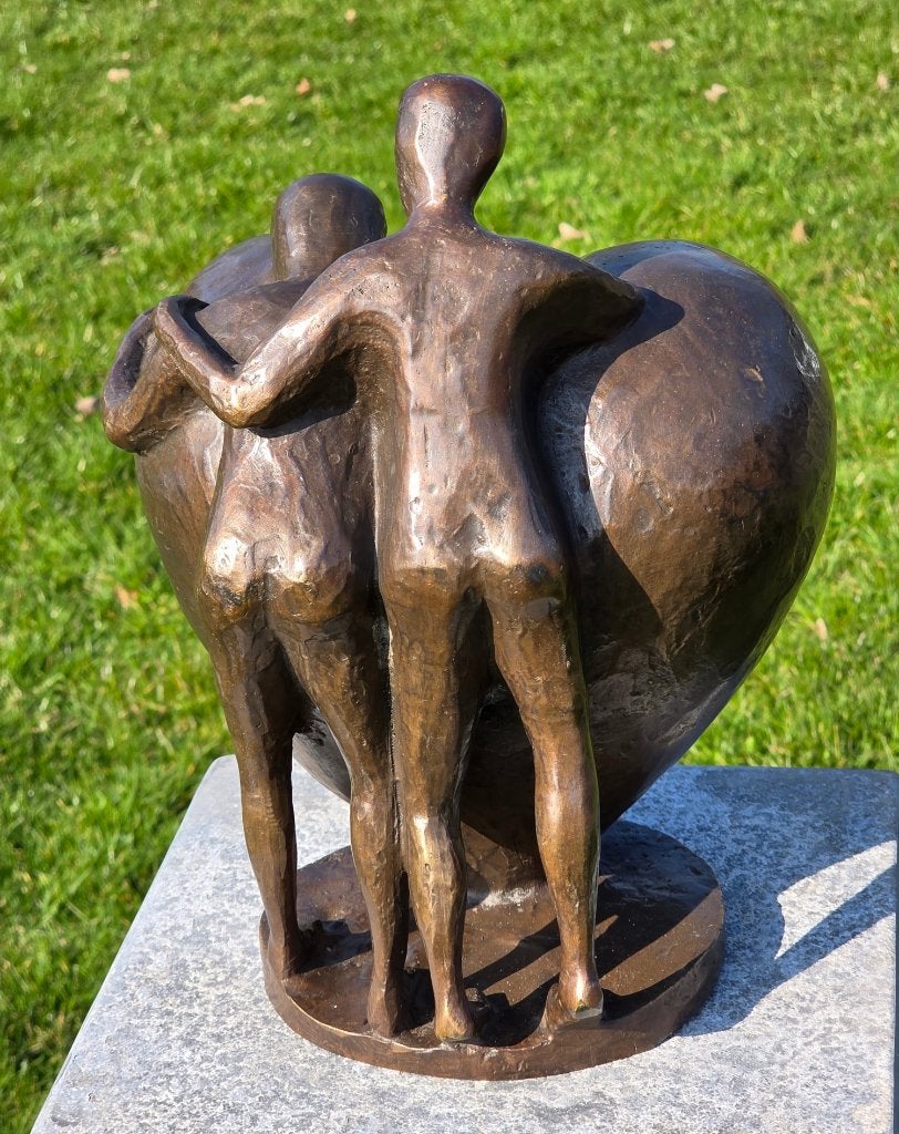URN MET VERDRIETIGE MENSEN / bronzen asurn, Nieuw, Info@huisentuindecoratiemarie.nl, Huis en tuin decoratie marie, Peize