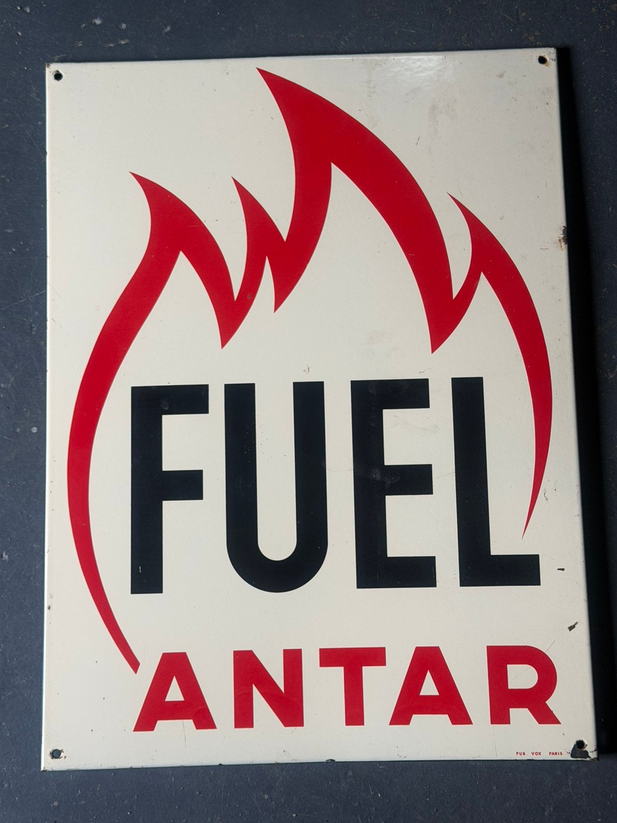 Emaille Fuel Antar Bord, Ophalen of Verzenden, Zo goed als nieuw, Reclamebord