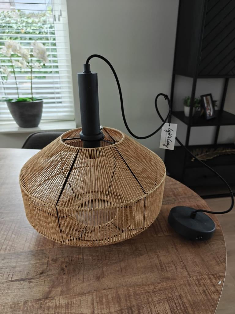 Lampenkap segi naturel met fitting, Ophalen of Verzenden