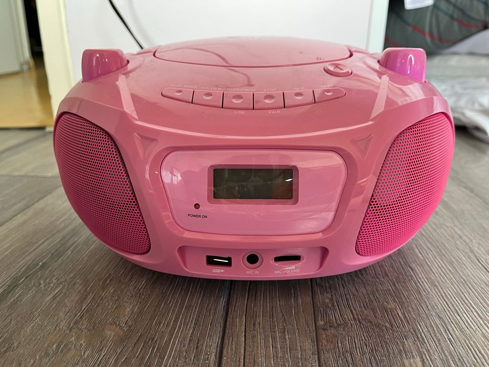 Roze Auna Boombox met CD-speler en USB, Ophalen of Verzenden, Gebruikt, Radio, Met cd-speler