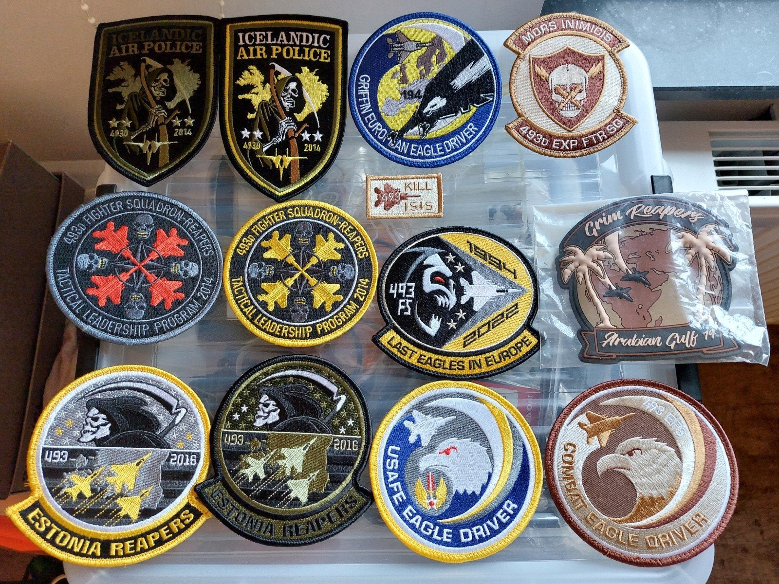 Verscheidene USAF/493 FS patches afzonderlijk te koop, Verzenden, Zo goed als nieuw, Patch, Badge of Embleem