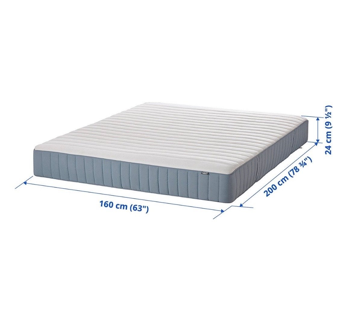 Ikea Valevag matras 160x200 stevig, gebruikt met beschermer, Ophalen, Gebruikt, Tweepersoons, Matras