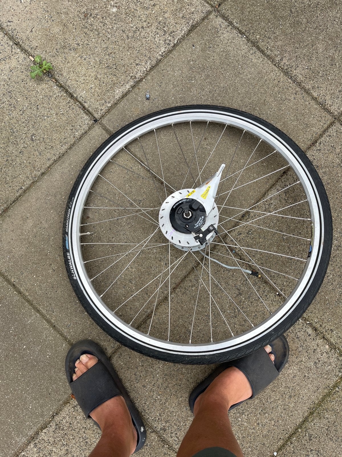 Gazelle Voorwiel met Motor en Schwalbe Band, Fietsen en Brommers, Gebruikt, Ophalen of Verzenden, Aluminium, Elektrische fiets