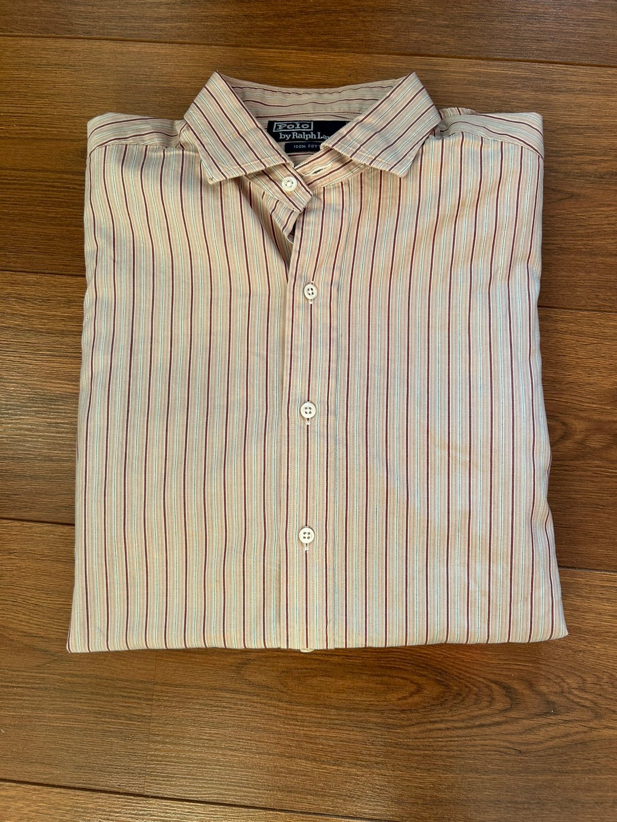 Origineel vintage Polo Ralph Lauren overhemd, Verzenden, Zo goed als nieuw, Beige, Halswijdte 41/42 (L)