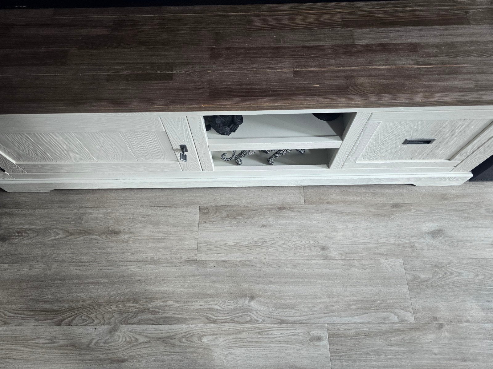 Haco TV-meubel Wit/Grey Pine 180x55x57 cm, Ophalen, Gebruikt, 150 tot 200 cm, Modern landelijk