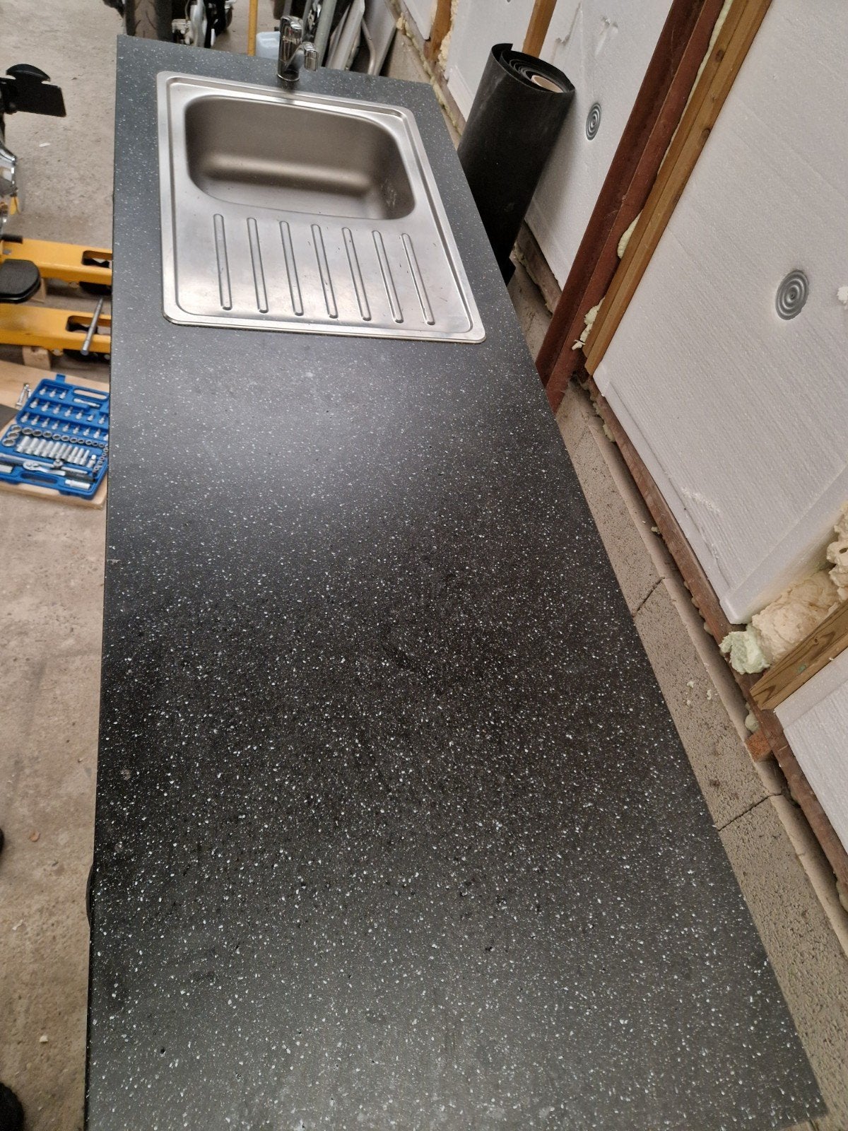 Keukenblad 186x63 met spoelbak en kraan, Ophalen