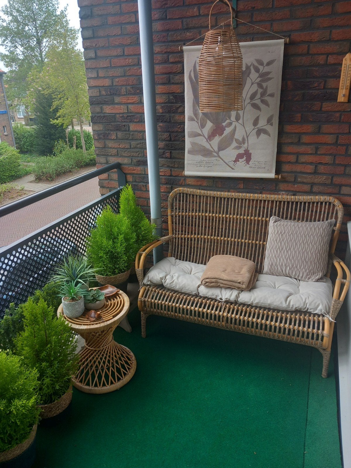 Rotan bankje met zitkussen - 1.25m breed, Tuin en Terras, Tuinbanken, Ophalen, Gebruikt, Rotan