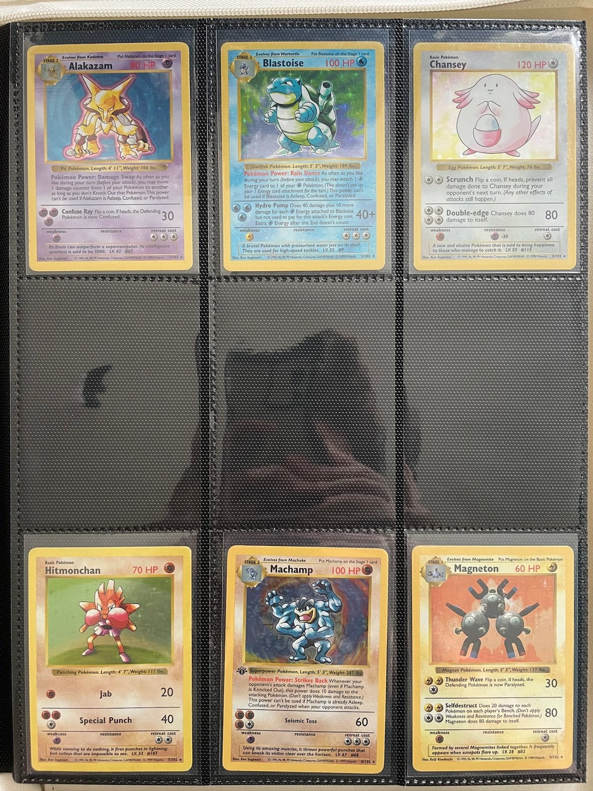 Shadowless base set pokemon kaarten, Ophalen of Verzenden, Gebruikt, Meerdere kaarten