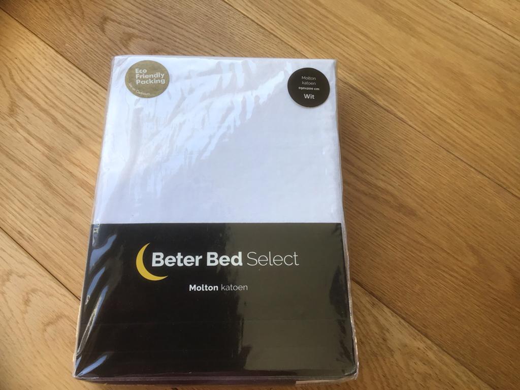 NIEUW. Molton katoen wit 90 x 200/210/220 cm., Huis en Inrichting, Slaapkamer | Beddengoed, Eenpersoons, Wit, Overige typen, Nieuw