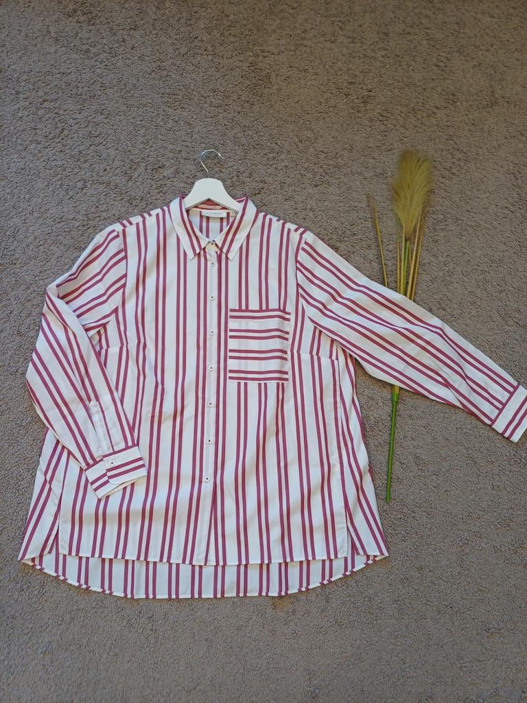 Eterna luxe blouses wit & rood gestreept maat 46., Maat 46/48 (XL) of groter, Ophalen of Verzenden, Zo goed als nieuw, Eterna