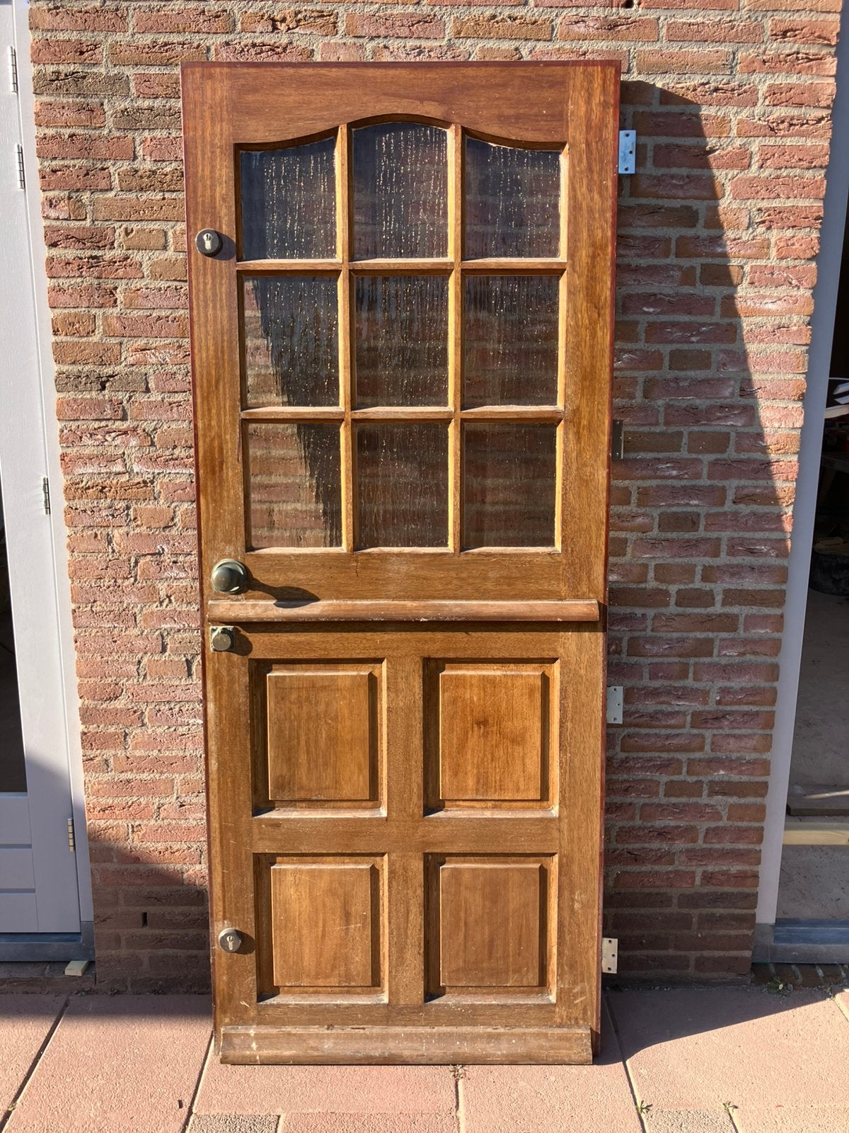 Voordeur hardhout gebruikt, Ophalen, Zo goed als nieuw, Buitendeur, 200 tot 215 cm