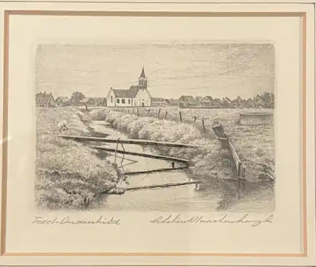Gezocht  etsen van Maarten Langbroek, Texel, Antiek en Kunst, Kunst | Etsen en Gravures, Ophalen of Verzenden