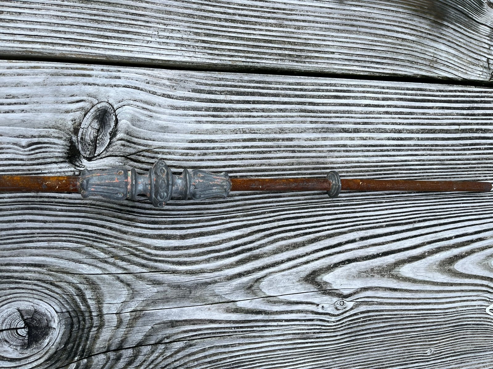 Oude stalen trapspijl met gietijzeren details - 85,5cm, Ophalen of Verzenden