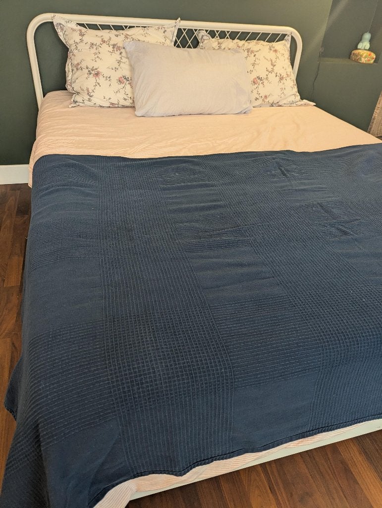 IKEA NESTTUN bedframe 160200 wit metaal incl. lattenbodems, Ophalen, Gebruikt, Wit, Tweepersoons