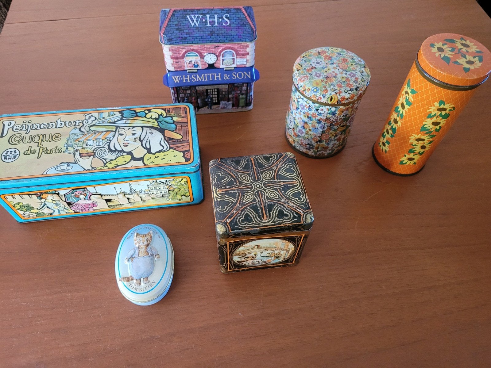 gezellige vrolijke blikken vintage blik blikje blikjes, Verzamelen, Blikken, Ophalen of Verzenden, Gebruikt, Overige