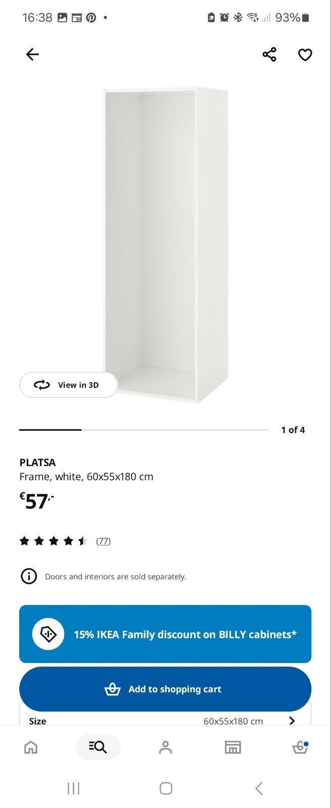 IKEA PLATSA Kastframe met planken en kledingroede, Huis en Inrichting, Ophalen, Gebruikt, Met plank(en), 50 tot 100 cm