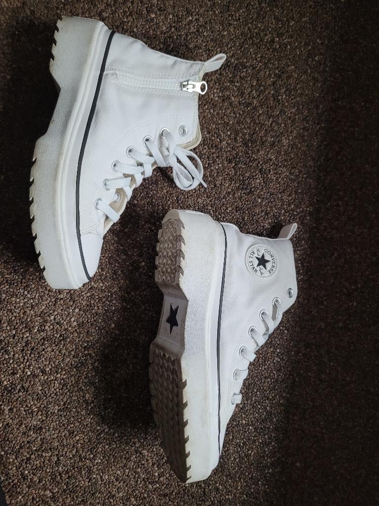 Converse All Stars met rits / wit / maat 37 / 3x gedragen, Kleding | Dames, Schoenen, Wit, Ophalen of Verzenden, Converse All Stars