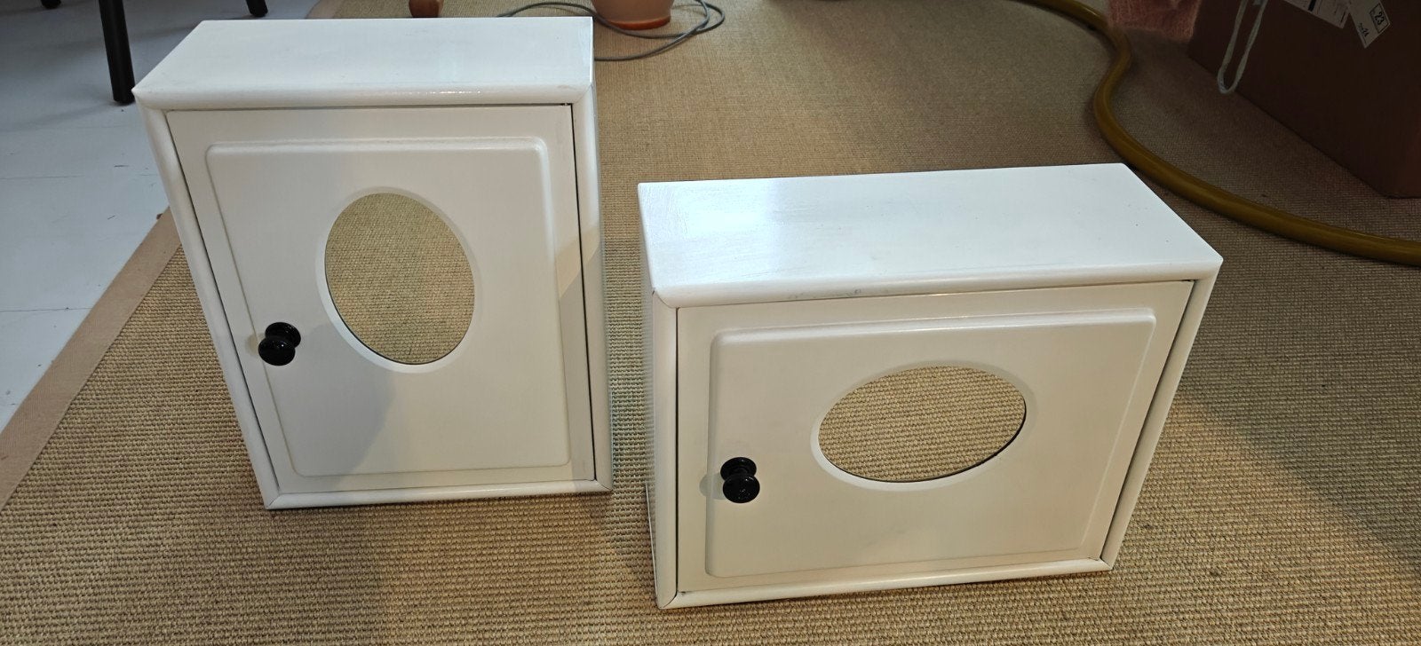 Set van 2 witte vintage medicijn kastjes met spiegel, Ophalen, Gebruikt