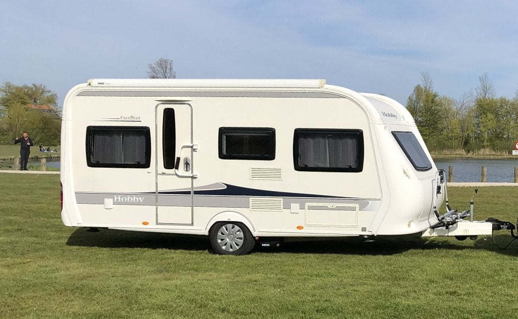 Hobby toercaravan type 455 UF met mover , bouwjaar 2013, Rondzit, Hobby, Dwarsbed, Particulier