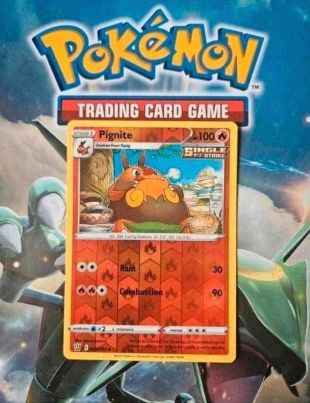 Pignite 024/163 Reverse holo pokemon kaart nm-mint, Ophalen of Verzenden, Zo goed als nieuw, Losse kaart, Foil