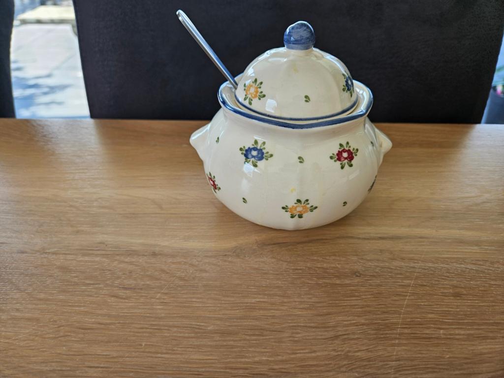 Zeller Fayencerie Petit Rose Suikerpot, Gebruikt, Overige typen, Ophalen of Verzenden, Overige stijlen