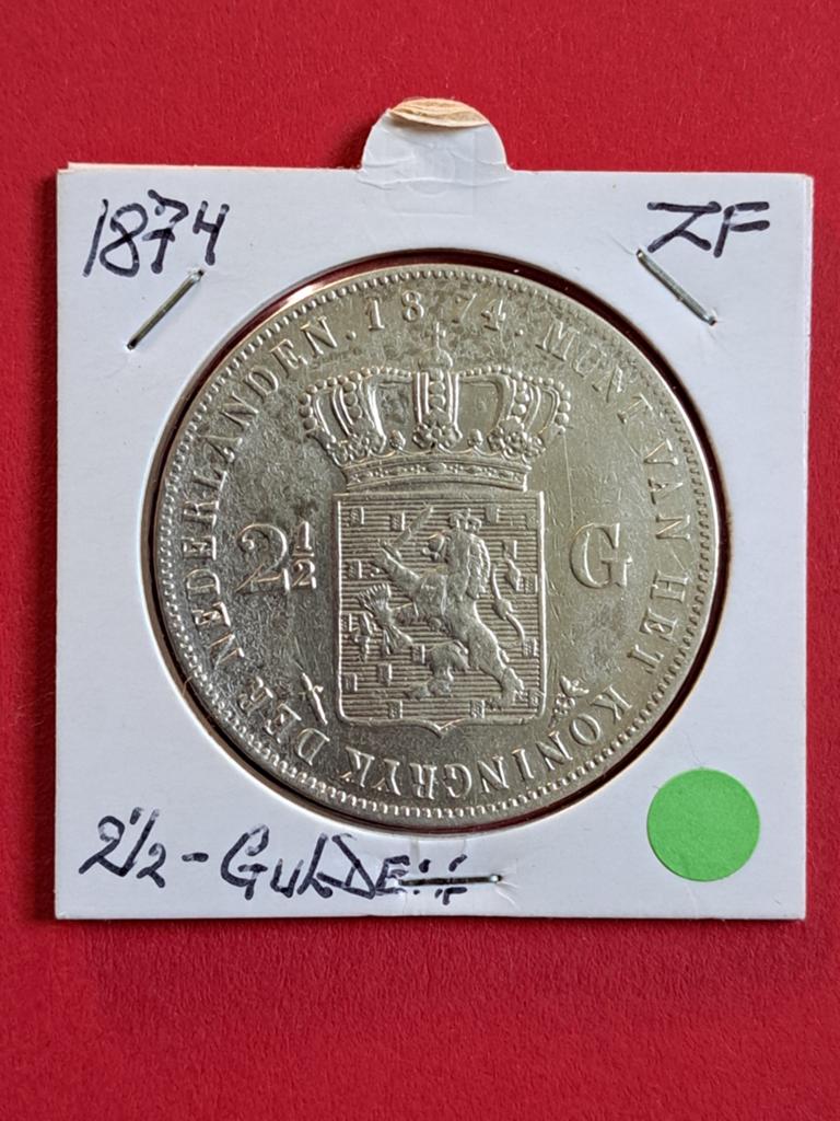 Nederland Rijksdaalder 1874, Postzegels en Munten, Munten | Nederland, Koning Willem III, Zilver, Ophalen of Verzenden, Losse munt