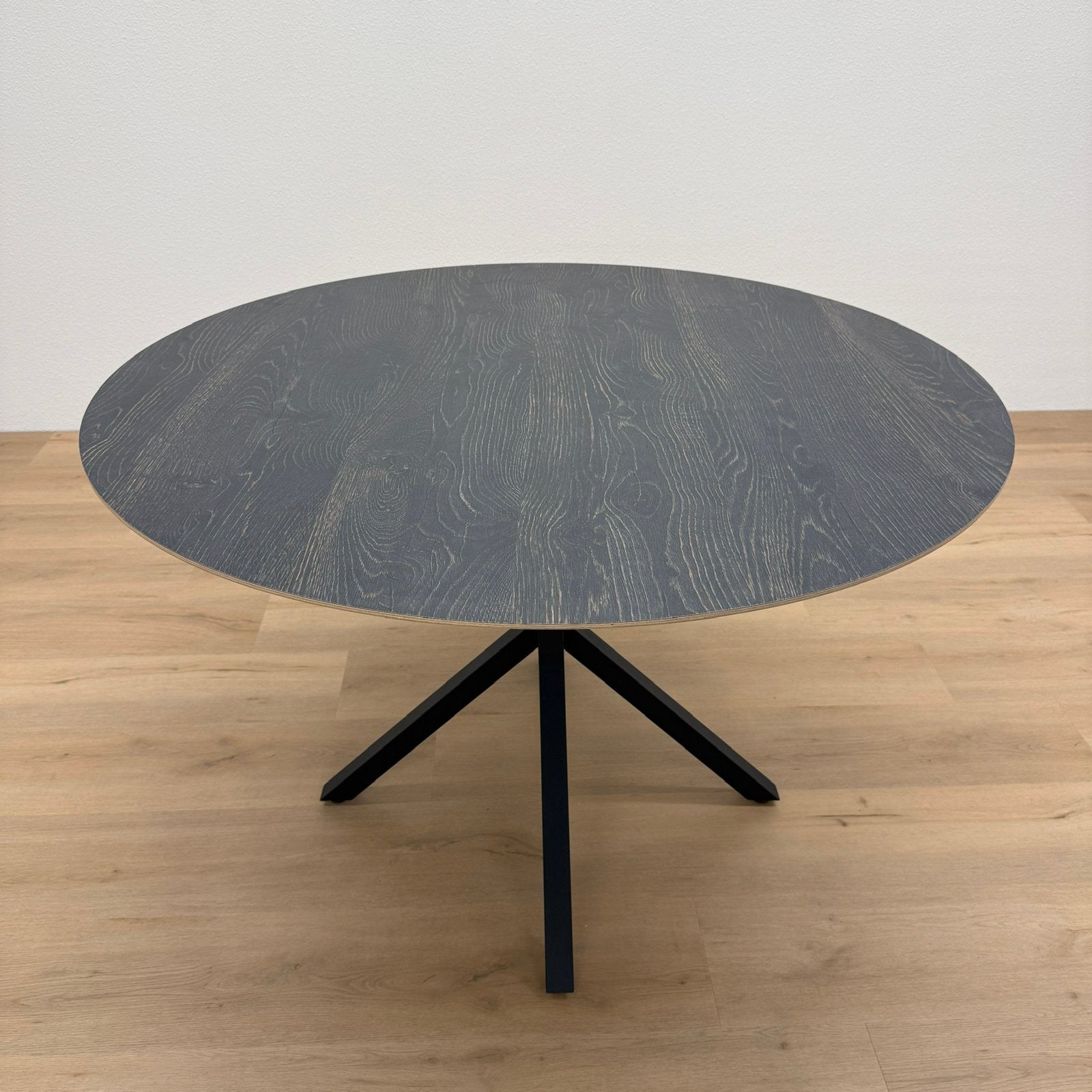 Ronde eettafel 120cm - Eiken HPL - Direct Leverbaar, Huis en Inrichting, Rond, Ophalen of Verzenden, Zo goed als nieuw, Vijf personen of meer