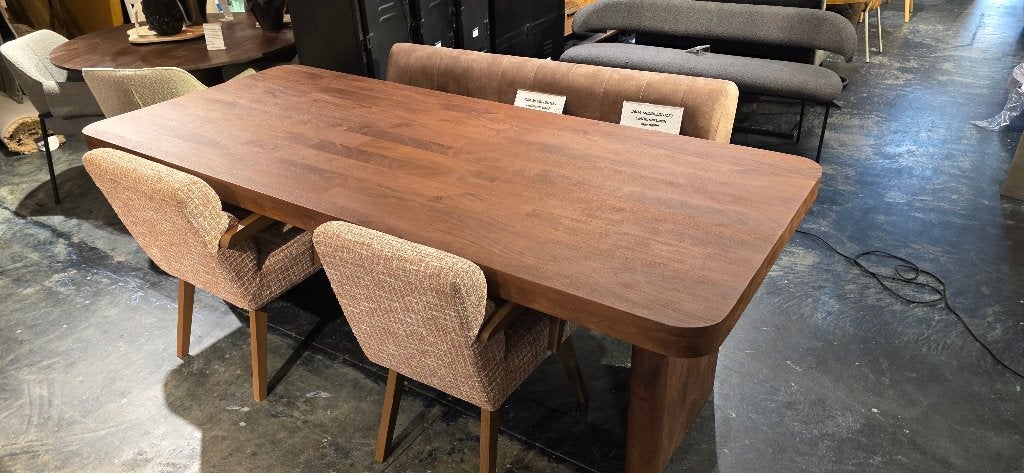 Eettafel Edward Mangohout Bruin – 240 cm Showmodelkorting!, Huis en Inrichting, 100 tot 150 cm, Bornsestraat 31, 200 cm of meer
