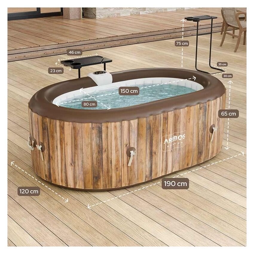 Nieuwe Opblaasbare Jacuzzi 2-persoons met Bijzettafel, Tuin en Terras, Bubbelbaden en Hottubs, Ophalen, Opblaasbaar, Nieuw, Inbouw