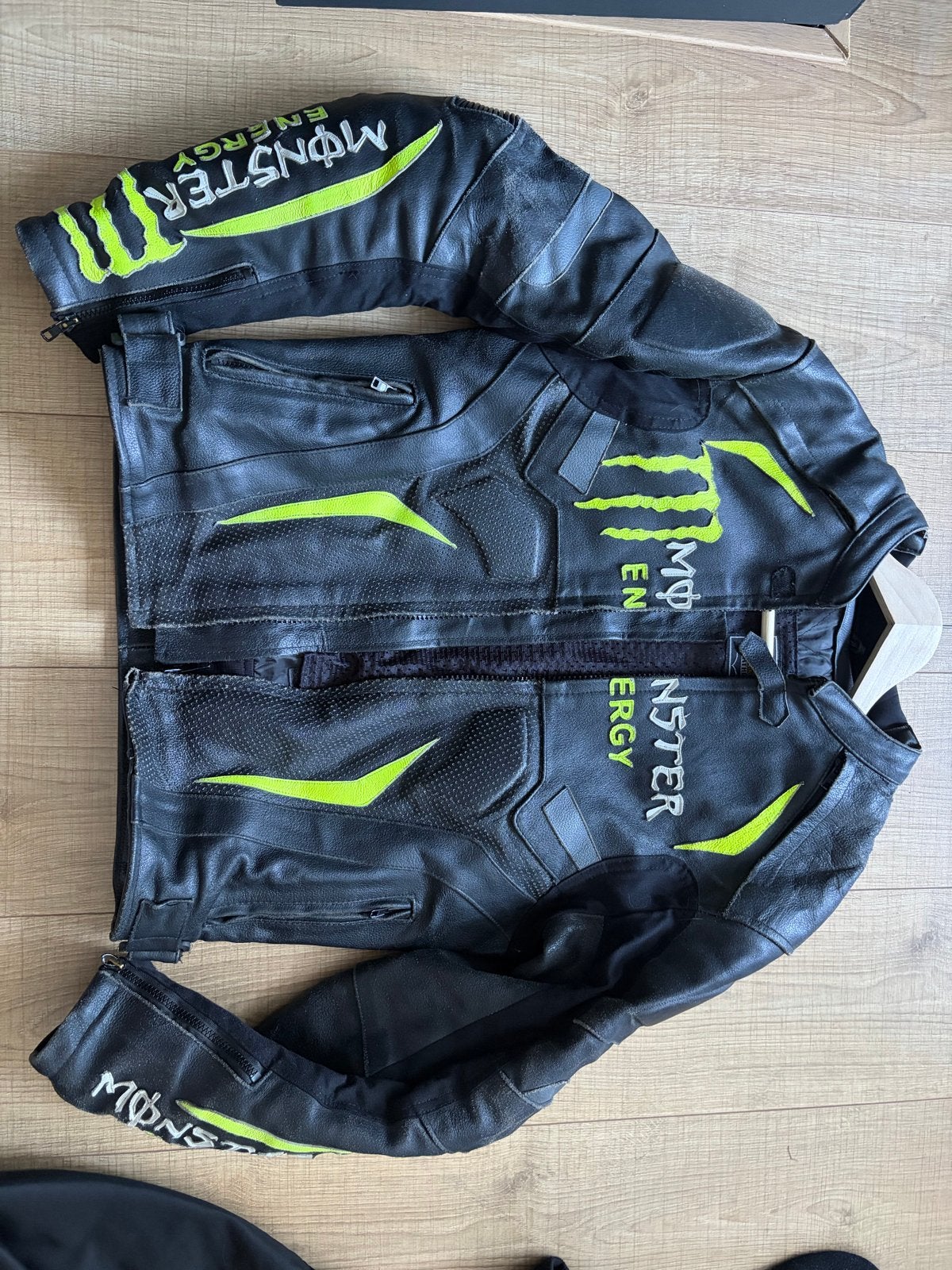 Motorjas Leer Heren Maat S - Zonder Protectoren, Heren, Jas | leer, Ophalen of Verzenden, Tweedehands
