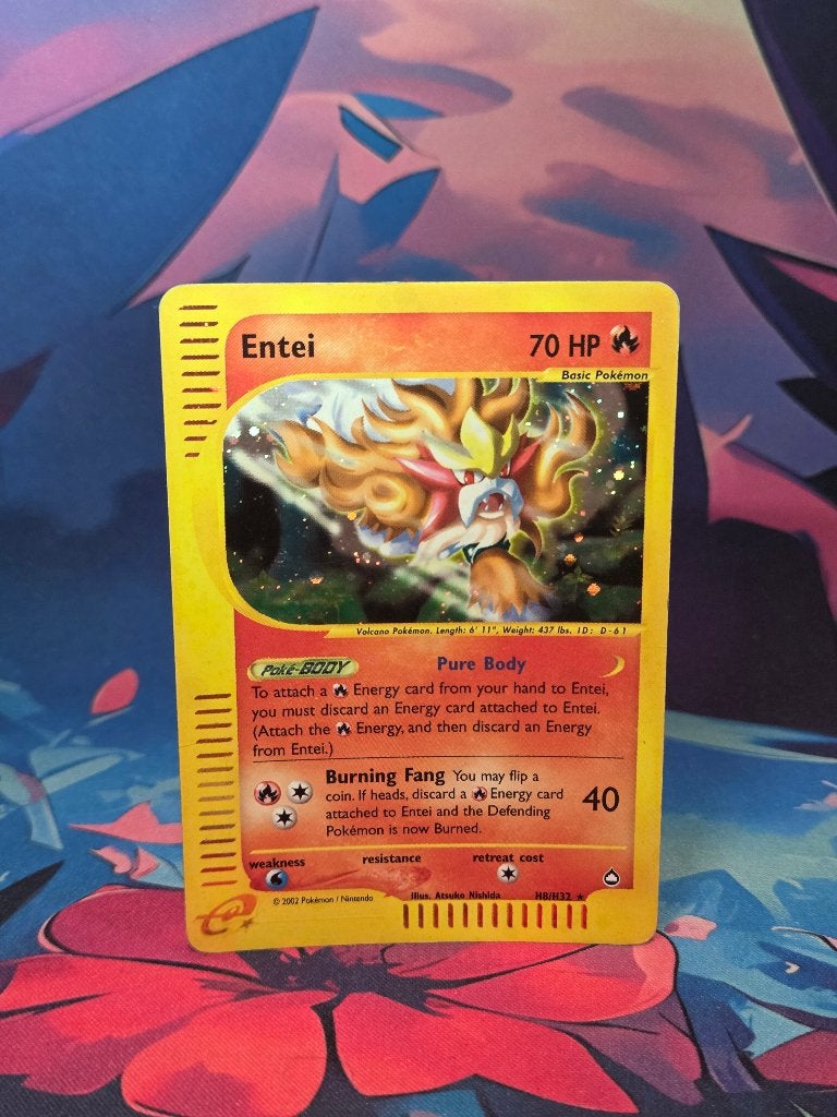 Pokémon Entei Holo H8/H32 – Aquapolis (2002), Ophalen of Verzenden, Zo goed als nieuw