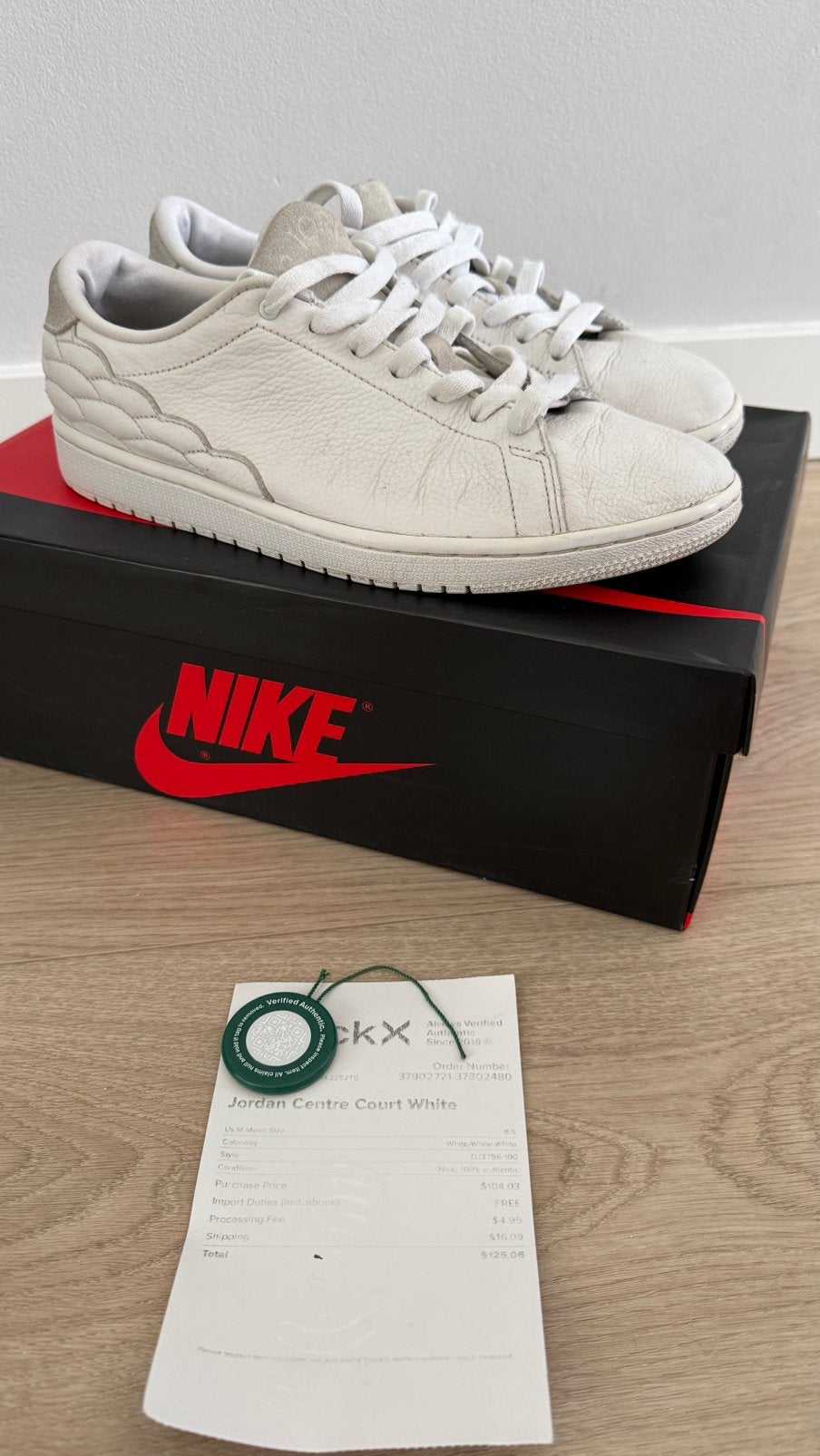 Air Jordan Centre Court 42, Wit, Ophalen of Verzenden, Sneakers of Gympen, Gedragen