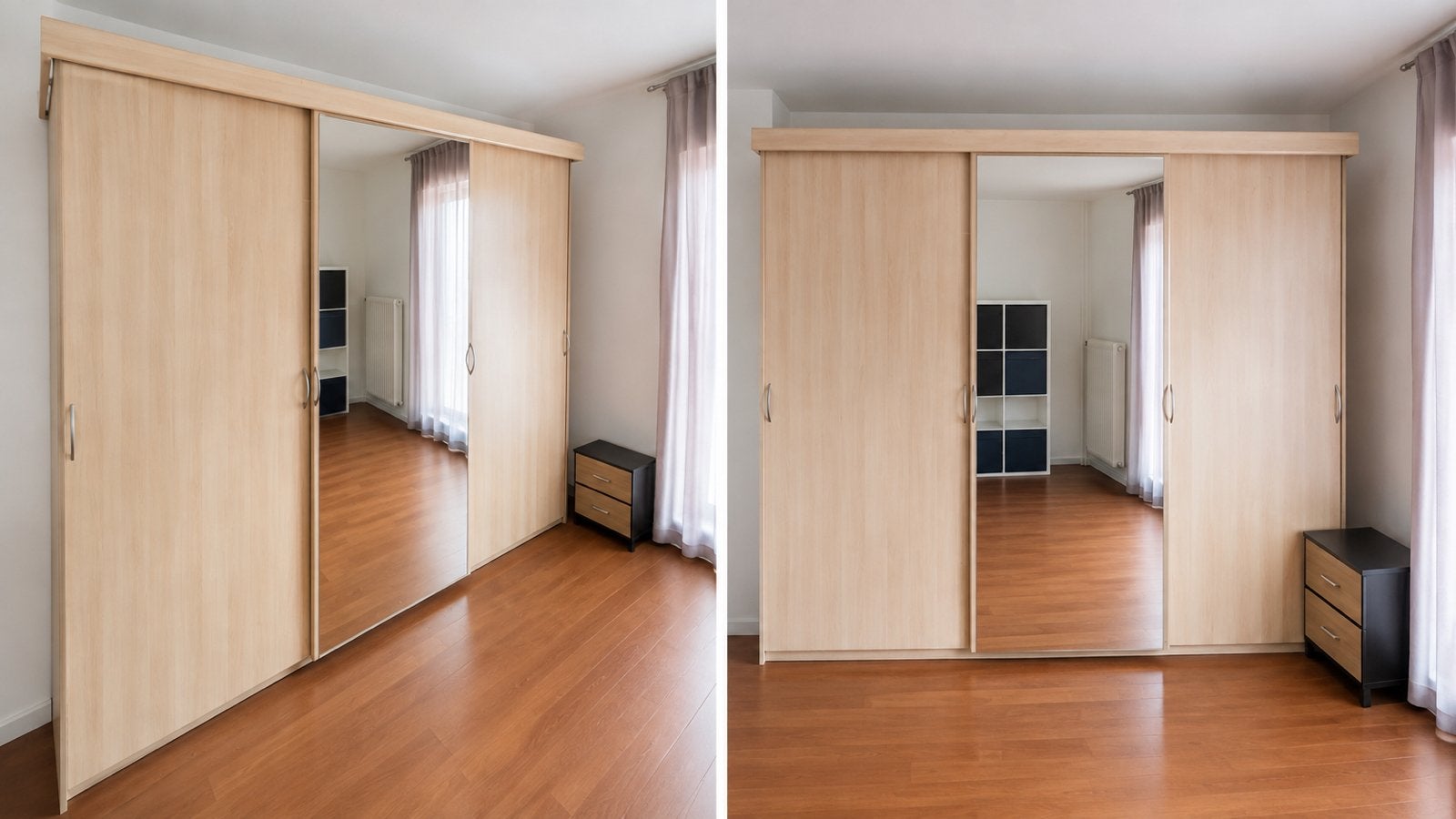 3 delige kleding kast met spiegel, Ophalen, Met deur(en), 200 cm of meer, 200 cm of meer