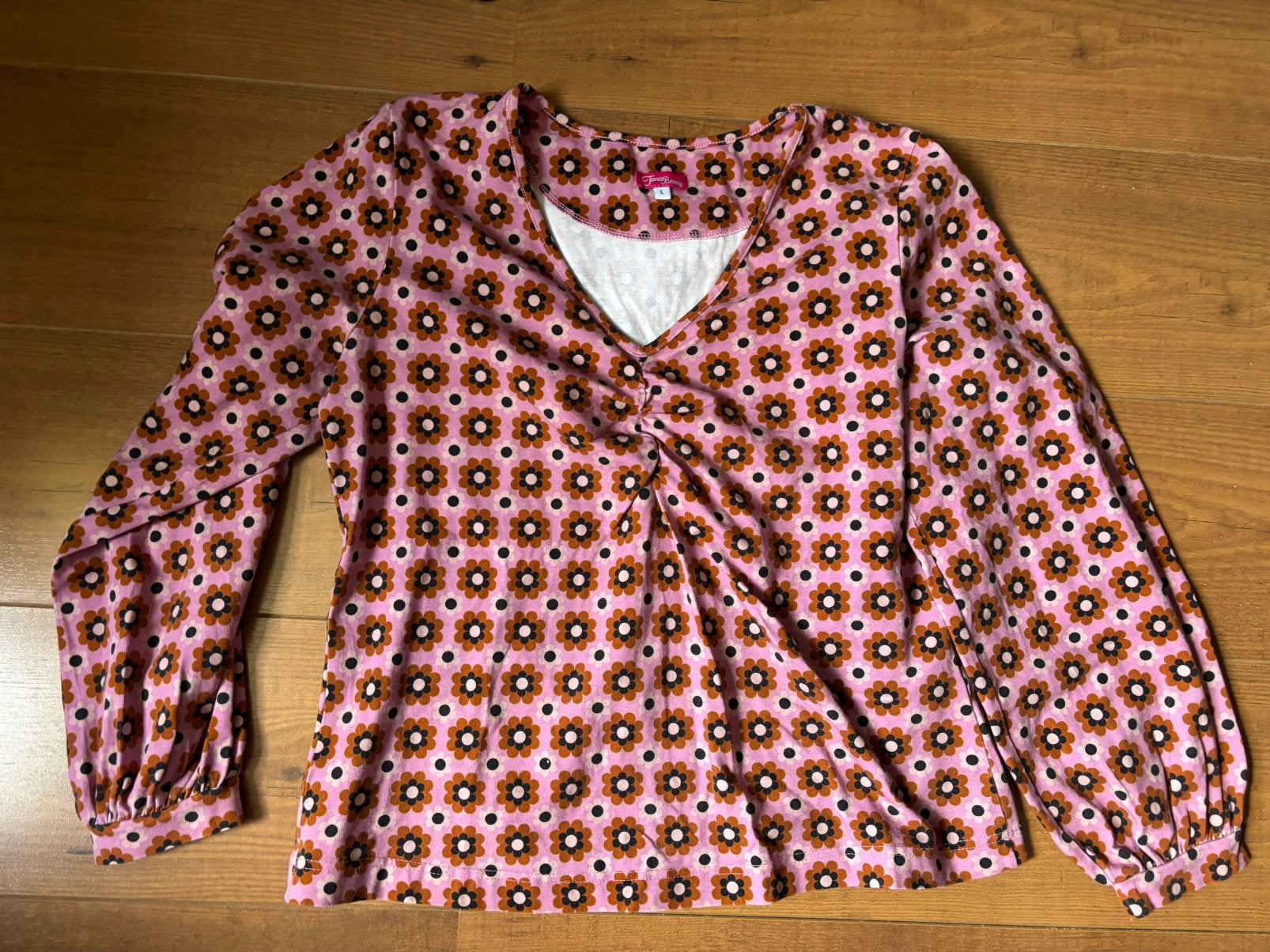 Mooue top tante betsy mt l, Maat 42/44 (L), Ophalen of Verzenden, Zo goed als nieuw, Lange mouw