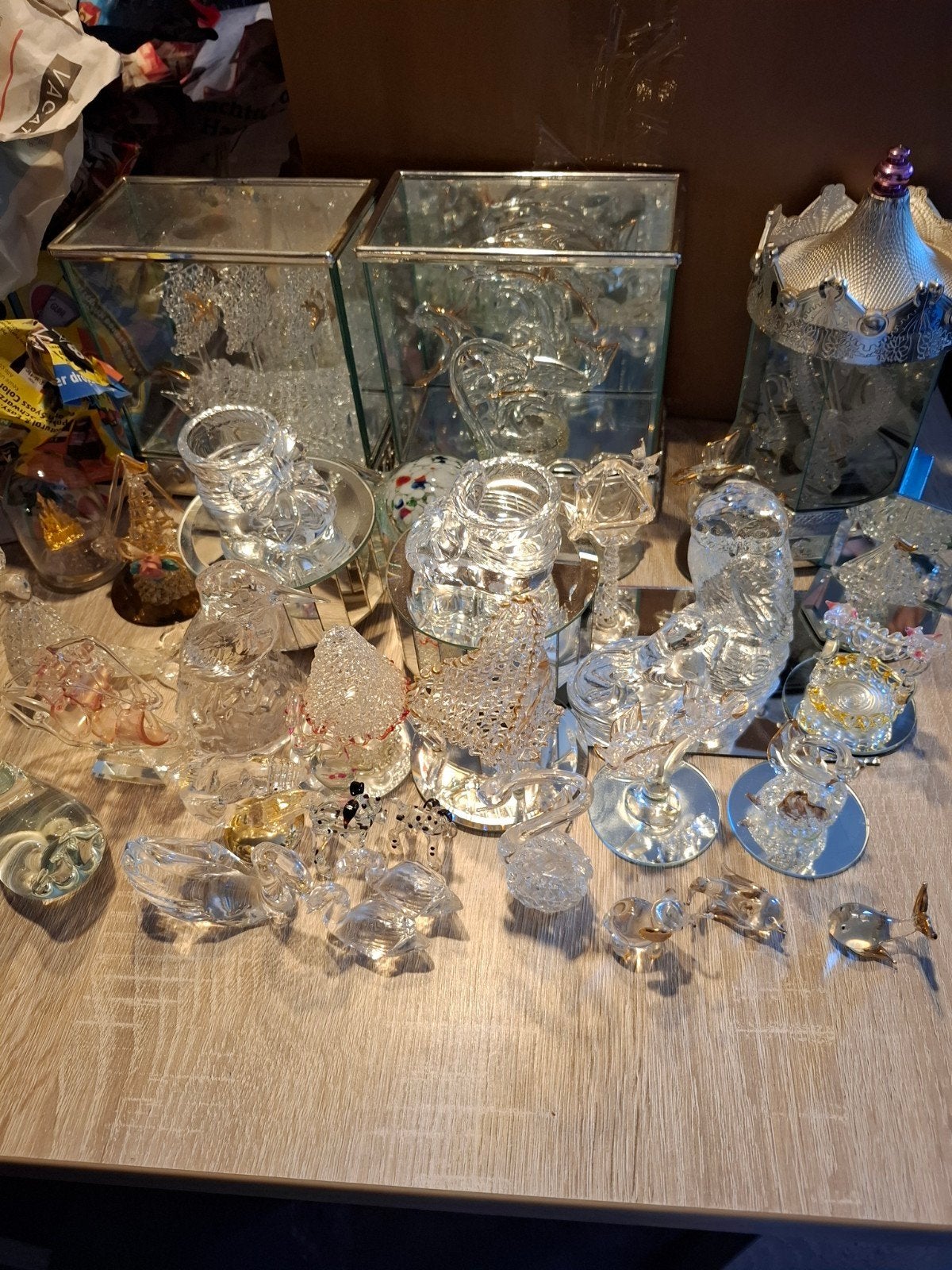 Grote collectie glazen decoratie en beeldjes, Antiek en Kunst, Antiek | Glas en Kristal, Ophalen