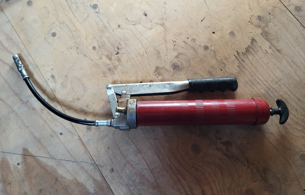 Vetspuit Alemite A500, schaarvetspuit, Auto diversen, Autogereedschap, Ophalen of Verzenden, Gebruikt