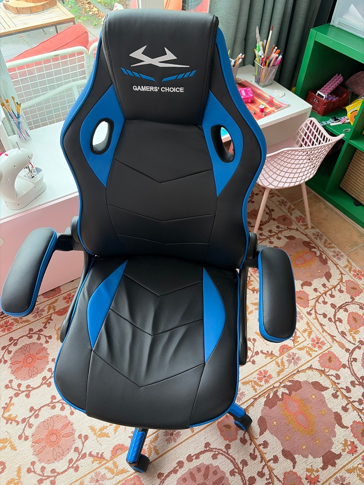 Gaming Bureaustoel Zwart/Blauw - Gamers' Choice, Ophalen, Gebruikt, Zwart, Gaming bureaustoel