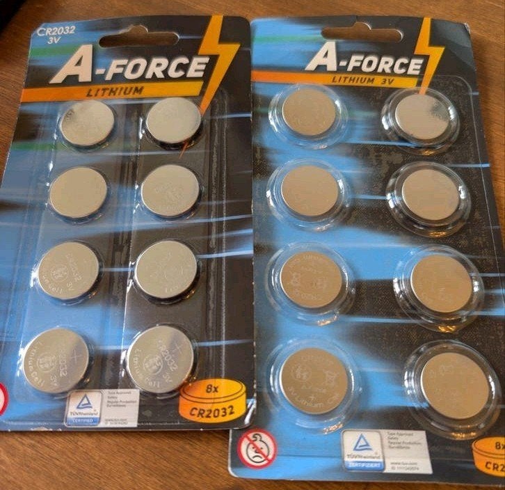 A-Force CR2032 Lithium 3V Knoopcelbatterijen (2x 8 stuks), Ophalen of Verzenden, Zo goed als nieuw