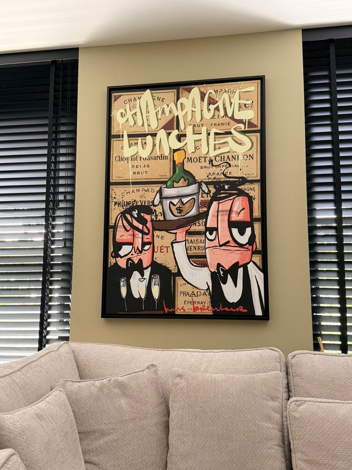 Champagne Lunches print by Hans Breuker, Ophalen