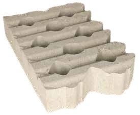 Bermblok 41x61x12cm beton vlak van boven, rondom hol & dol