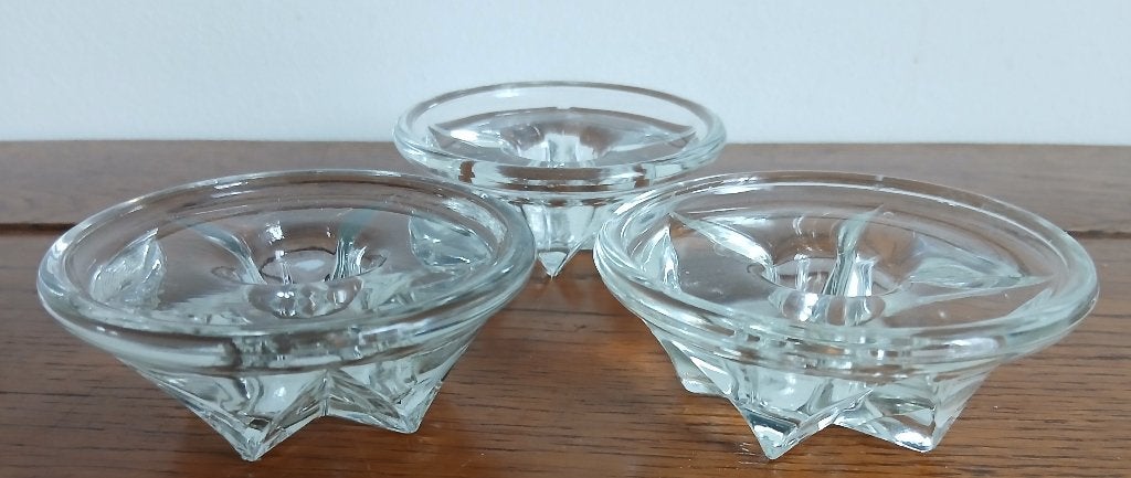 Set van 3 vintage stervormige kaarshouders Royal Leerdam, Huis en Inrichting, Overige merken, Ophalen of Verzenden, 5 cm, Kandelaar