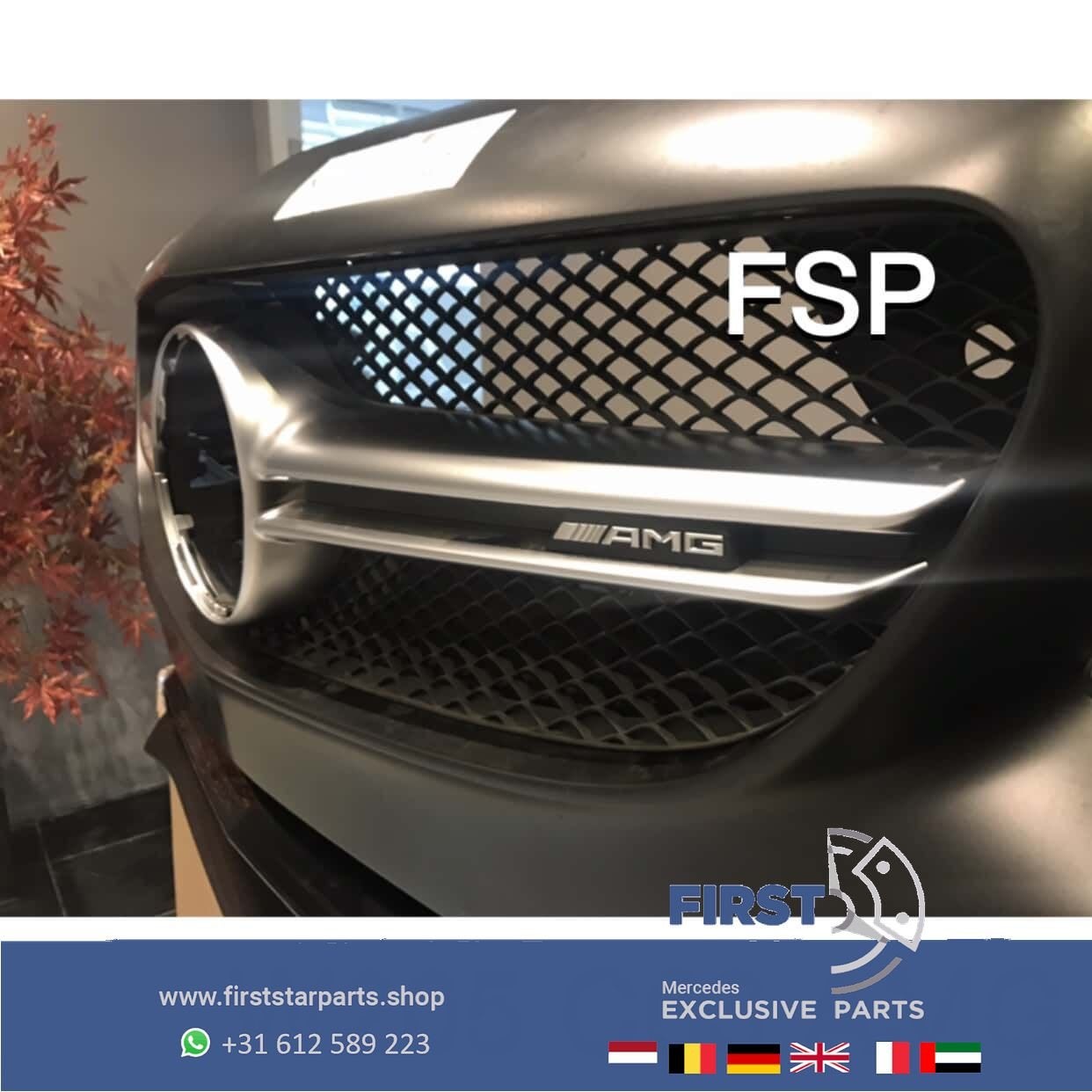 W205 C63 AMG VOORBUMPER COMPLEET Mercedes C Klasse 63 2014-2, Gebruikt, -, Voor, Ophalen of Verzenden