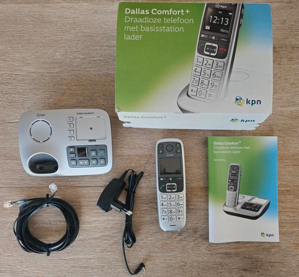 KPN Dallas Comfort+ Set - Compleet met handleiding, Ophalen of Verzenden, Gebruikt, 1 handset