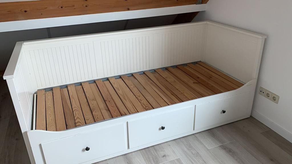 Ikea Hemnes bed(bank), Gebruikt, 90 cm, Wit, Ophalen of Verzenden