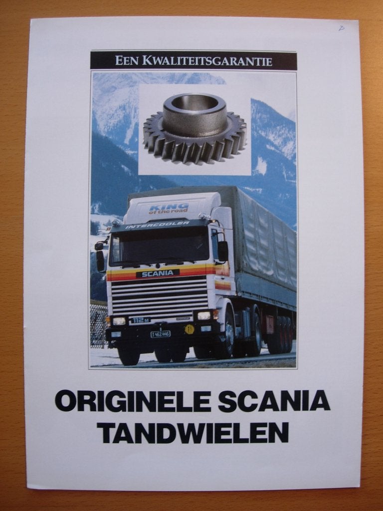 Scania Originele Tandwielen Brochure 1987 142 112 82 - NL, Ophalen of Verzenden, Zo goed als nieuw, Overige merken, Scania