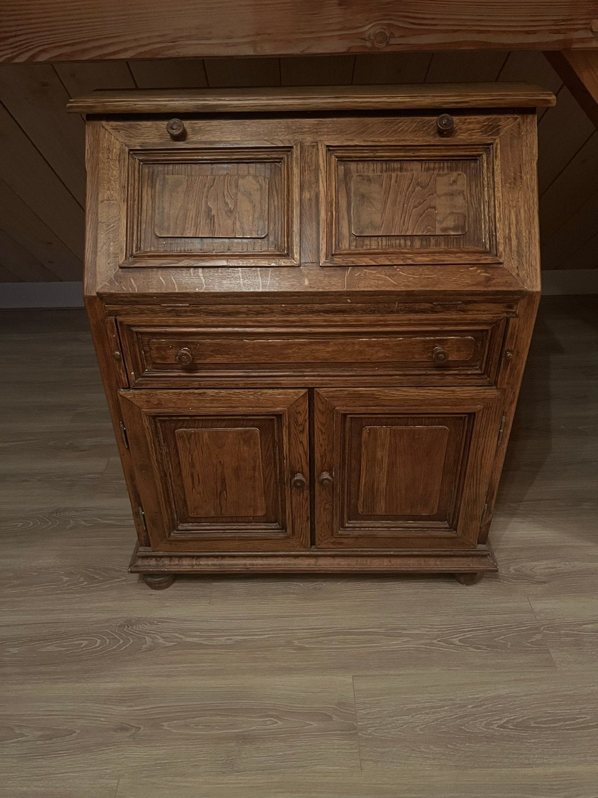 Antiek houten secretaire met opklapbaar schrijfblad, Ophalen
