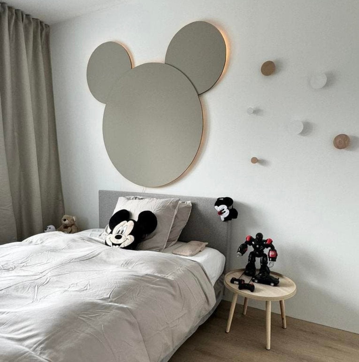 Mickey Mouse mdf LED wanddeco, Ophalen, Zo goed als nieuw, Lamp