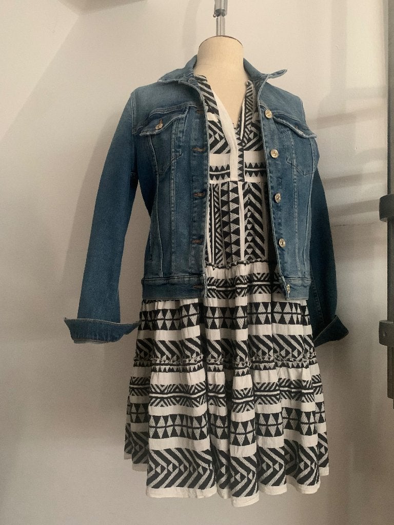 7 for all mankind spijkerjack jeansjack blauw S: 36, Kleding | Dames, Zo goed als nieuw, Maat 36 (S), 7 for all mankind, Verzenden